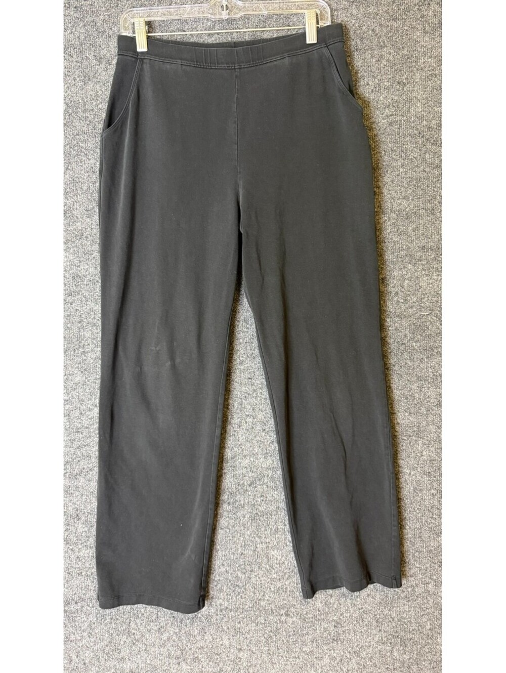 LL Bean Womens Medium Reg Black Perfect Fit Straight Leg Knit Stretch Pants